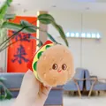 Pendentif porte-clés hamburger en peluche mignon avec visage souriant et doux - Hamburger / 8cm-15cm / Chaîne Simple