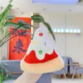 Cute plush cake slice keychain with festive embroidery and soft colorful textures - Pizza (Chain)