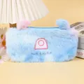 Dettaglio dell'astuccio a forma di mostro blu in peluche con grandi occhi - Blu con un Occhio Solo