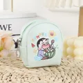 Dettaglio mini portamonete verde menta con stampa cartoon estiva e zip ad anello argento - Verde Menta (A283 Ao Bing)