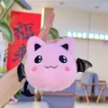 Cute pink plush bat cat keychain with black wings and a metal lobster clasp - Pink / 10cm Hanging Chain