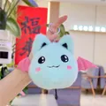 Close-up of light blue plush bat keychain with pink wings and silver metal keyring - Green / 10cm Hanging Chain