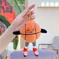 Cute plush basketball keychain with smiley face and sneakers as a bag charm decoration - Basketball Style (Gold Buckle)