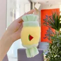 Detail of candy-shaped plush keychain with watermelon embroidery and metal ring hook - 15cm-Standard Chain / Green