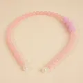 Pink beaded headband for women featuring decorative textured spheres and pearl-like finish - Pink