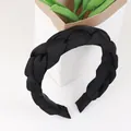 Classic black braided organza headband with stylish twist design for women - Black