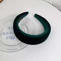 Serre-tête rembourré en velours vert foncé pour femme avec doublure faite main - Vert Foncé