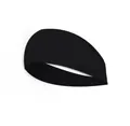 Elastic black wide sports headband made of breathable fabric for yoga and running fitness - Black