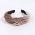 Samt-Haarreif mit gedrehtem Knoten in Braun und Beige Farbverlauf für Damen Modeaccessoires - Khaki