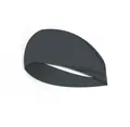 Dark grey elastic sports headband with breathable knit texture for yoga and running - Dark Gray