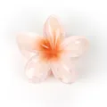 Haarklammer mit rosa Farbverlauf in Frangipani-Form aus glänzendem Kunstharz - Reinheit / Orangerot