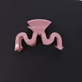 Elegant glossy light pink hair claw clip in a minimalist wavy shark clip design - Pink Wave Style