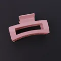 Minimalist pink rectangular hair claw clip in matte resin for elegant hair styling - Pink Square Style