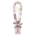 Pink tie-dye velvet heatless hair curler set with two scrunchies and a clear claw clip - Tie-dye Brown