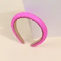 Cerchietto rosa acceso con perline scintillanti e fodera interna in camoscio marrone - Fucsia