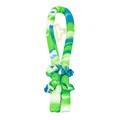 Heatless curling rod set in green and blue tie-dye satin with scrunchies and claw clip - Tie Dye Green