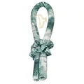 Heatless foam hair roller set with green marble satin scrunchies and transparent clip - Tie-Dye Dark Green