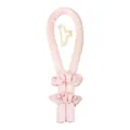 Pink satin heatless hair curler set with two scrunchies and a large claw clip - Light Pink