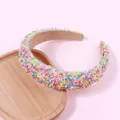 Padded candy-colored sponge headband with vibrant colorful sprinkles for women - Yellow