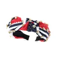 Serre-tête noué avec étoiles et rayures rouges blanches bleues et gros strass pour les fêtes - Style Étoiles et Rayures (Motif 2)