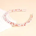 Pink heart headband for girls with red sequins and crystals on wave display stand - Red Heart