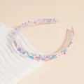 Pink blue and purple sequin heart headband with rhinestones for girls hair accessories - Blue Heart