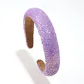 Sparkly purple sequin wide headband with soft brown non-slip lining for girls - Purple