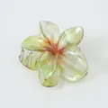 Irisierende Frangipani Haarklammer mit buntem Farbverlauf für Damen Haarschmuck - Groß (8cm) / Irisierendes Grün