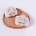 Plüsch-Handgelenkbänder mit Pfirsich-Stickerei zum Gesichtswaschen und Skincare - Rosa Pfirsich Stil