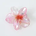 Irisierende rosa Frangipani-Haarklammer mit starkem Halt für das Styling - Mittel (6cm) / Rosarot schillernd