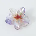 Irisierende Haarklammer in Blumenform mit Farbverlauf und starkem Halt für langes Haar - Mittel (6cm) / Irisierendes Lila