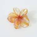 Frangipani Haarklammer mit perlmuttfarbenem Farbverlauf in Orange und Gelb - Mittel (6cm) / Irisierendes Gelb