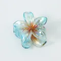 Bunte Haarklammer in Blütenform mit Perlglanz-Finish für stilvolle Hochsteckfrisuren - Klein (4CM) / Irisierendes Blau