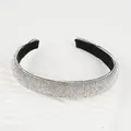 Sparkling silver rhinestone headband with luxury full diamond finish and black velvet lining - Silver