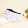 Close-up of iridescent sequins on a white velvet wide headband with non-slip lining - White