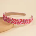 Colorful beaded headband featuring vibrant pearls and soft non-slip faux suede lining - Red