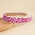Chic multi-color beaded headband for women featuring vibrant purple and pink pearls - Purple