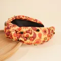 Dettaglio del cerchietto del Ringraziamento con strass e motivi di zucca e foglie di acero - Zucca