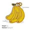 Banana fruit pendant with yellow oil dripping finish and money engraving - Money Banana (PJ596WYG)