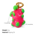 Pink pitaya dragon fruit charm pendant in dripping oil alloy for DIY jewelry - Dragon Fruit (PJ598CRG)