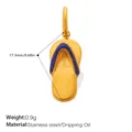 Creative blue flip-flop pendant in gold stainless steel for DIY jewelry making - Gold Blue Strap Flip Flop (PJ2267NBG)