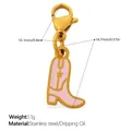 Pendentif botte de cow-boy rose avec étoile et fermoir pour bijoux DIY - Style Botte de Cowboy (PJ1167PKGLXK)