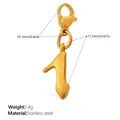 Pendentif escarpin doré en acier inoxydable avec fermoir mousqueton pour bijoux DIY - Style Talon Aiguille (PJ1357GLXK)