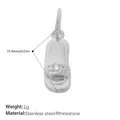 Silver flower flip-flop slipper pendant in stainless steel with a sparkling rhinestone - Silver Floral Slipper (PJ2270WES)