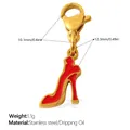Pendentif chaussure à talon rouge en acier inoxydable pour création de bijoux DIY - Style Talon Haut Rouge (PJ1804RDGLXK)