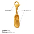 Pendentif basket dorée en acier inoxydable avec fermoir mousqueton pour bijoux - Style Baskets (PJ2264GLXK)