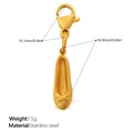 Pendentif chausson de danse doré avec fermoir mousqueton et détails en strass brillants - Style Chausson de Danse Gaufré (PJ2269GLXK)