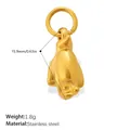 Ciondolo pinguino in acciaio inossidabile placcato oro 18K con misure e peso indicati - Stile Pinguino (PJ2288G)