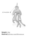 Ciondolo medusa argento in acciaio inossidabile con strass bianchi per gioielli fai-da-te - Medusa Argentata (PJ2292WES)