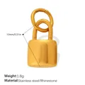 Gold stainless steel lock pendant with rhinestones, height 13mm and weight 1.8g - Basic Padlock Gold (PJ2286G)